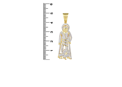 Gold Plated CZ Studded St Lazaro Pendant